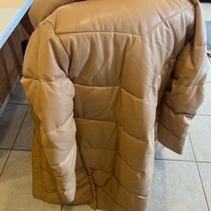 A&F Vegan Leather Puffer Winter Coat